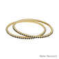 Water Resistant Set o 3MM Black Pave Metal Bangle Bracelet