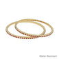 Water Resistant Set of 3MM Red Pave Metal Bangle Bracelet