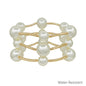 Water Resistant 16MM and 12MM Pearl Metal Bar Stretch Bracelet