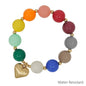 Matte Gold 16MM Multi Beaded Stretch Bracelet