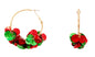 Red and Green Christmas Acrylic Round Multi Layered 2" Earring