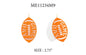 White Metal and Orange Glitter Gameday Football 2" Earrings