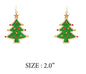 Green and Red Metal Christmas Tree 2" Earring