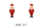 Red Color Coated Nutcracker Metal 2.2" Earring