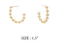 Gold Ball Chain Oval Hoop 1.5" Earring