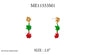 Red, Green, and Gold Bow Set of Three Earrings