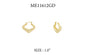 Gold Textured Puffy Pointed Huggie 1" Earring