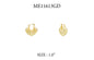 Gold Puffy Pointed Shell Huggie 1" Earring