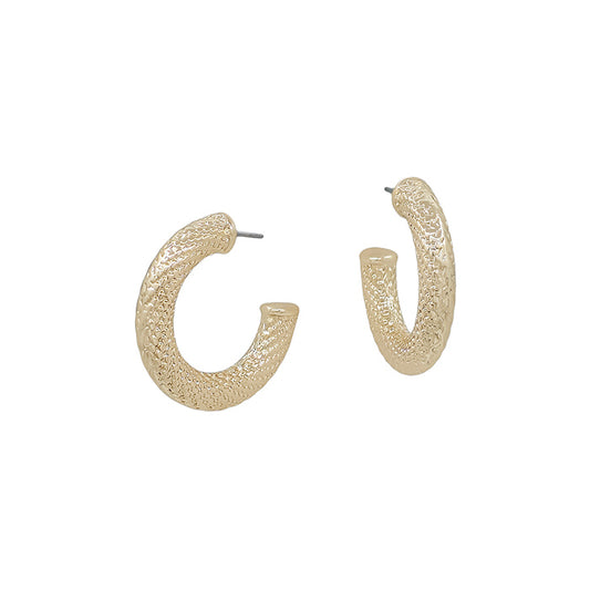 Gold 1" Wired Hoop Earring