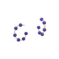 Gold Hoop with Purple Color Coated Metal Beaded Accents 1" Earring