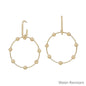 Water Resistant Gold Hoop with Beaded Accents 2" Earring