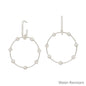 Water Resistant Silver Hoop with Beaded Accents 2" Earring