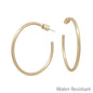 Thin (2MM) Water Resistant Matte Gold Hoop with Cylinder Back Closure Earring