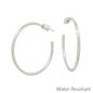 Thin (2MM) Water Resistant Silver Hoop with Cylinder Back Closure Earring