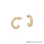 Water Resistant .75" Simple Gold Hoop Earring