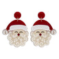 Acrylic Red and White 2.5" Santa Earring