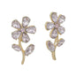 Blush Pink Crystal Flower 1" Stud Earring