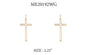 Gold Open Cross 1" Earring