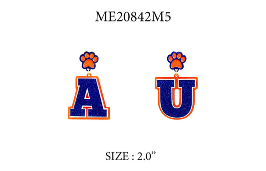 Navy and Orange AU 2" Acrylic Gameday Earring