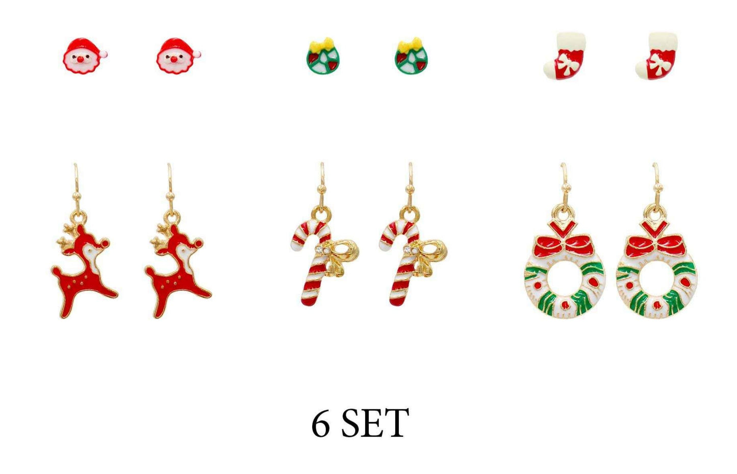 Christmas Set of 6 Earrings