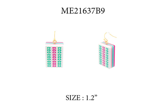 Mahjong Tile Acrylic 1.25" Earring