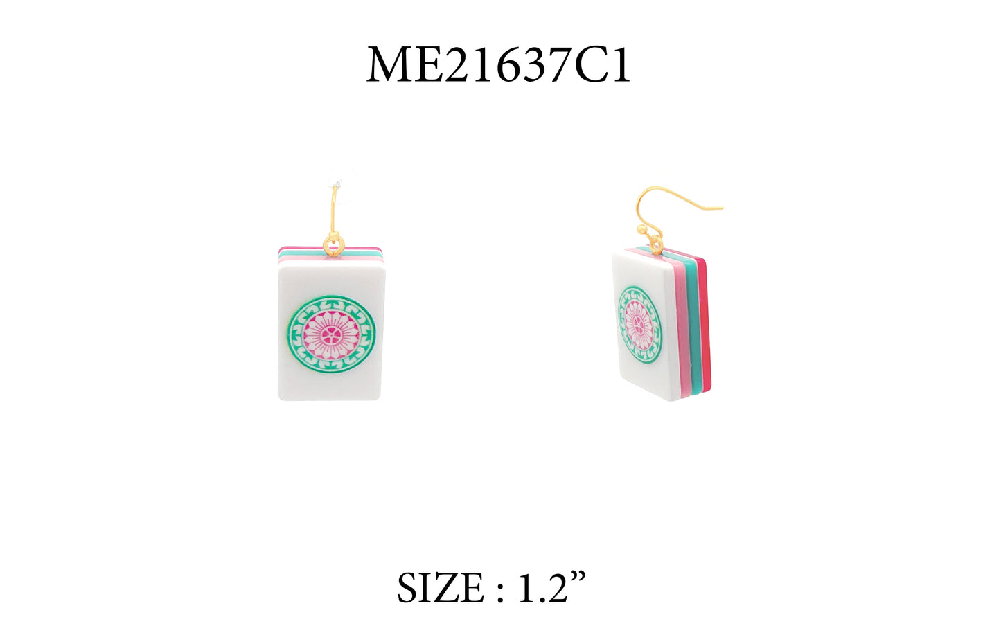Mahjong Tile Acrylic 1.25" Earring