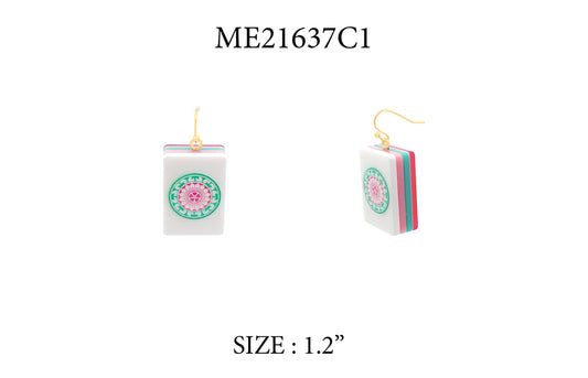 Mahjong Tile Acrylic 1.25" Earring