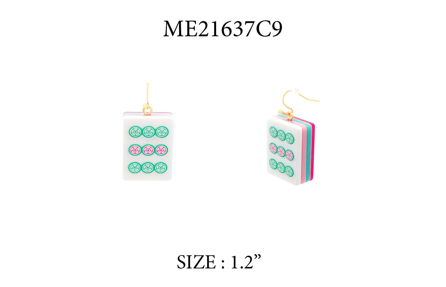 Mahjong Tile Acrylic 1.25" Earring