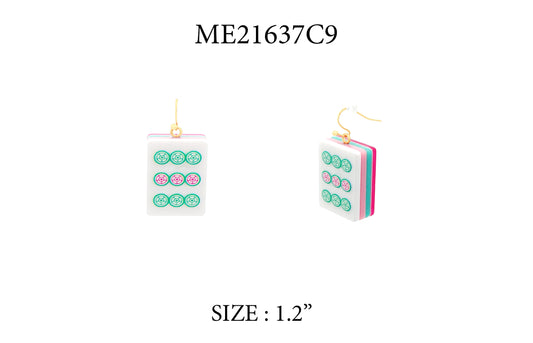 Mahjong Tile Acrylic 1.25" Earring