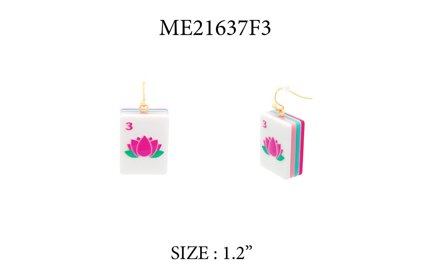 Mahjong Tile Acrylic 1.25" Earring