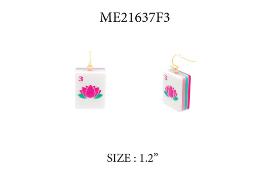 Mahjong Tile Acrylic 1.25" Earring