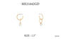 Gold Huggie Hoop with Open Circle and Pearl 1" Earring