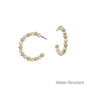 Water Resistant Gold and Silver Graduated 1" Hoop Earring