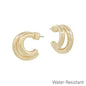 Gold Huggie Layered .5" Earring