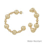 Water Resistant 10MM Beaded 2" Gold Hoop Earring