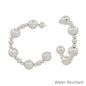Water Resistant 10MM Beaded 2" Silver Hoop Earring