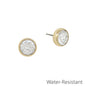 Gold with 8mm Crystal Post Earring