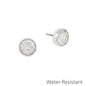 Silver with 8mm Crystal Post Earring