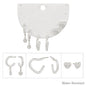 Water Resistant Set of 3 Silver Huggie Heart and Hoop Stud Earring Set