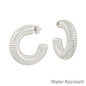 Water resistant Silver Spiral 1.5" Hoop Earring