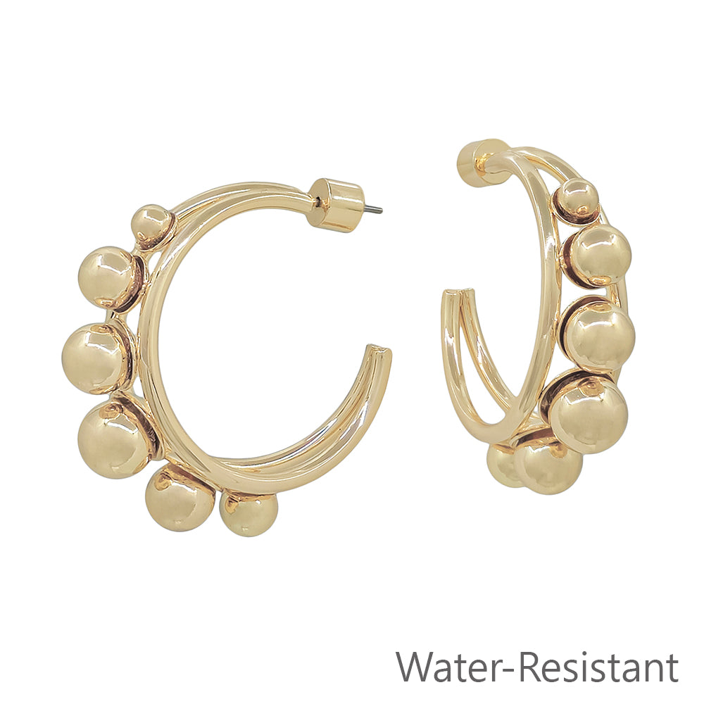 1" Hoop Earring with Graduated Beaded Ball