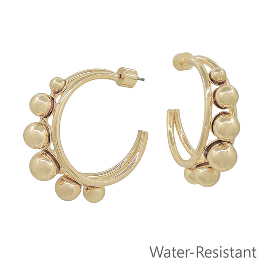 1" Hoop Earring with Graduated Beaded Ball