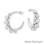 1" Hoop Earring with Graduated Silver Beaded Ball
