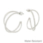 Silver Textured Twisted X 1.25" Hoop Earring