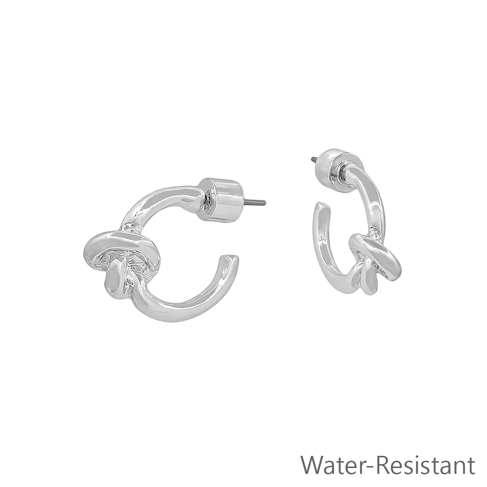 Small .5" Silver Metal Knot Earring