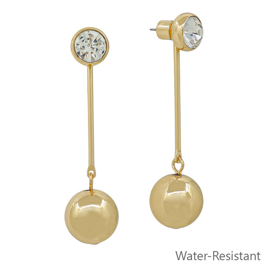 2" 10MM Stone Gold Bar Drop Earring