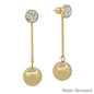 2" 10MM Stone Gold Bar Drop Earring