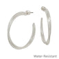 Silver Twisted 2" Hoop Earring