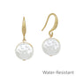 Gold Fishhook Earring with Freshwater Pearl Drop
