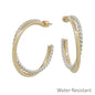 Water Resistant 2" Braided Gold and Silver Hoop Twist Earring